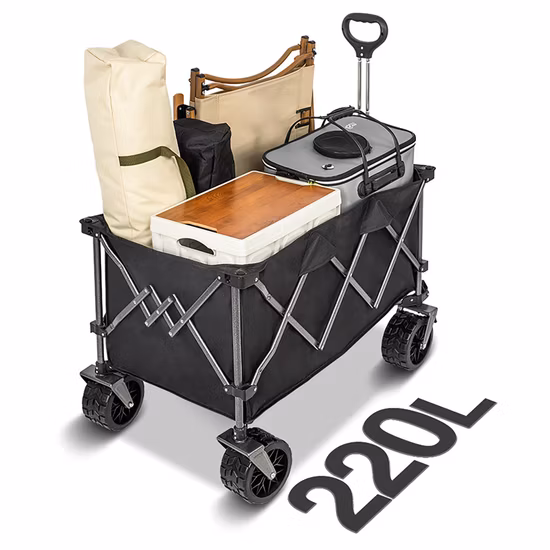 Портативная складная пляжная тележка, складная многоцелевая стальная тележка для кемпинга, сада, уличная ручная тележка